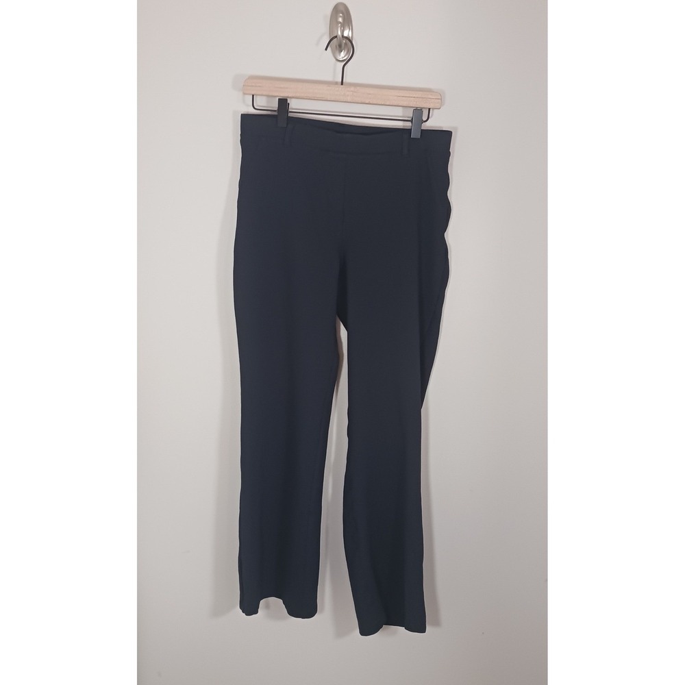 Quince Ultra-Stretch Ponte Bootcut Pants Navy Size L Petite 30 Inseam